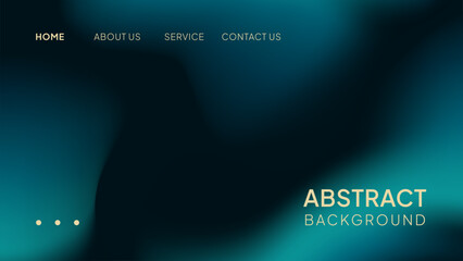 Obraz premium Abstract gradient mesh background with blurred dark turquoise green fluid. Aesthetic horizontal template dark green for landing page design, web cover, banner. Futuristic background. Modern Minimalist