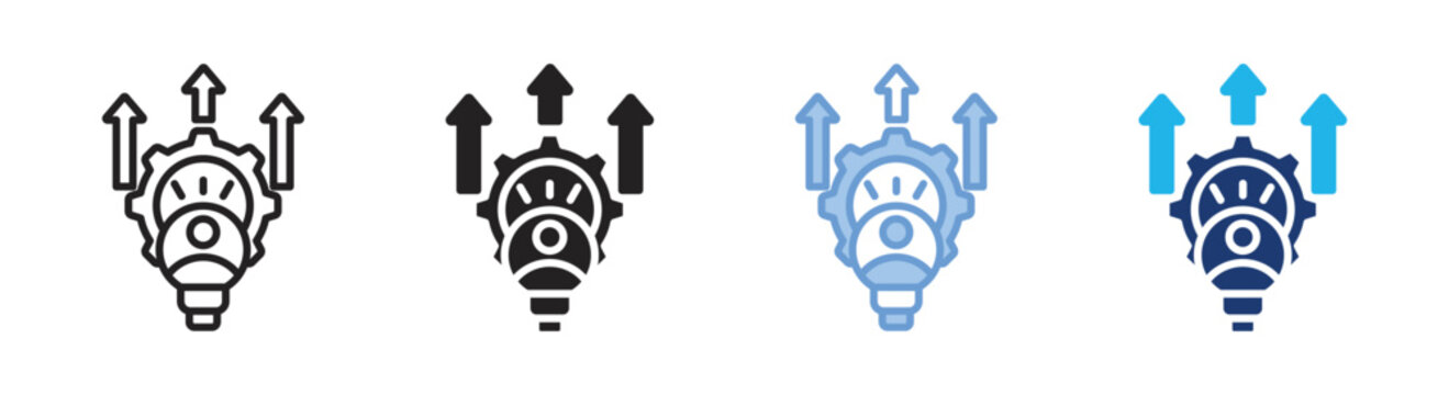 Skill enhancement icon set multiple style collection
