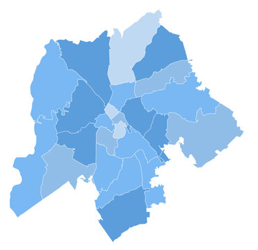 Charlotte North Carolina ZIP Code Map, Labeled Editable Boundaries