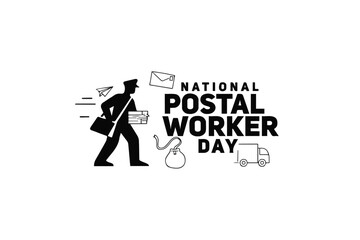 Naklejka premium NATIONAL POSTAL WORKER DAY vector illustration isolated on white background