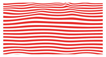 Obraz premium Red, white stripes, horizontal lines, wavy pattern, texture isolated on White Background USA, Editable EPS