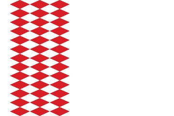 Fototapeta premium Red and White Geometric Rhombus Pattern Background with Vertical Border and Copy Space