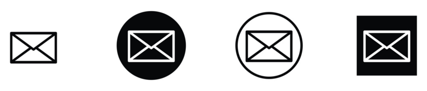Modern digital email message communication icon set for web and app interface design elements