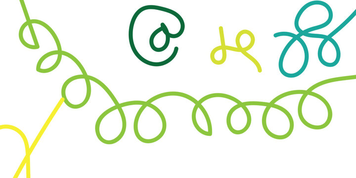 Colorful coiled springs and looping lines presented as a graphic silhouette spring coil coils