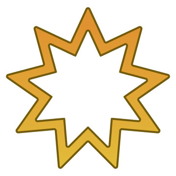 Nine Pointed Star Bahai Faith Religion Symbol Illustration