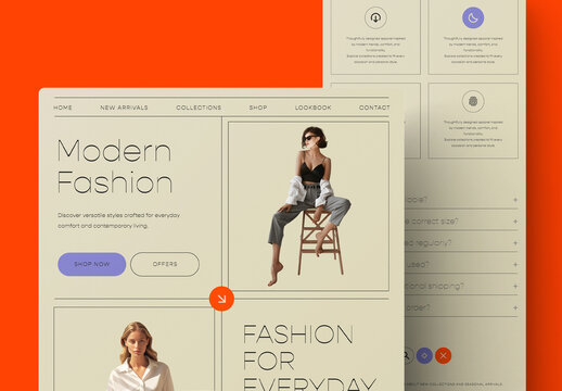 Modern Fashion Landing Page Website Template