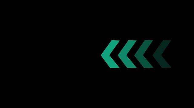 green swipe up pointing solid arrow icon. Up direction animated arrow on black background