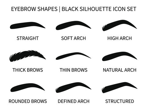 eyebrow shape silhouette set