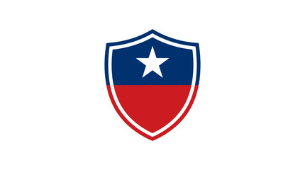 Fototapeta premium Chilean shield logo, national symbol, red blue white star emblem, vector icon isolated on White Background USA, Editable EPS