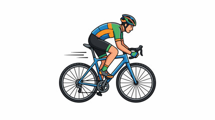 Fototapeta premium A colorful illustration of a cyclist riding a bike
