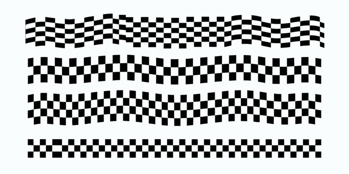 Checkered Pattern Variations On White Background Vector Illustration