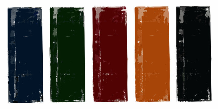 Five Vertical Rectangular Blocks With Distressed Texture White Background