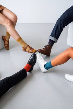 Four legs pattern with different colors diversity and contrast concept