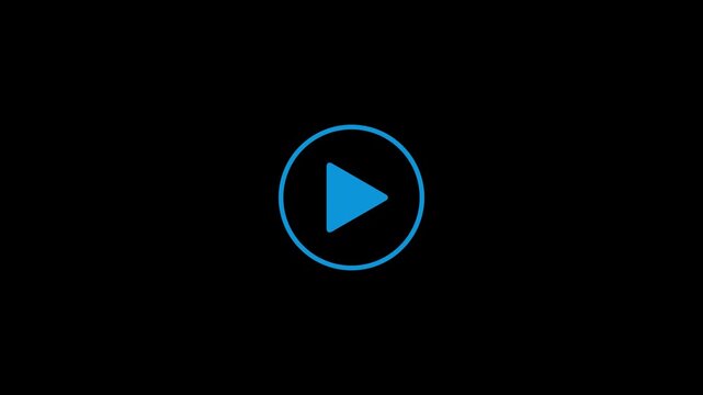 Play icon on transparent background texture. Video player template. Empty movie computer or television screen. Push, click, record button on multimedia app window interface. Vector. 3D Illustration