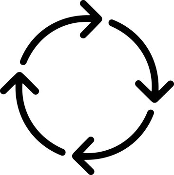 Circular Arrows Symbol - Refresh, Repeat, Loop, Recycle, Cycle, Process