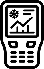 Handheld Device with Snowflake and Growth Chart Icon, Data Analysis Tool © ferrypujianto