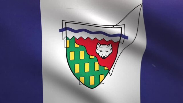 Waving Flag of Northwest Territories Canada Seamless Loop Animation