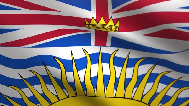 Waving Flag of British Columbia Canada Seamless Loop Animation