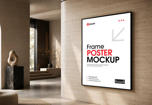 Wall Frame Poster Mockup
