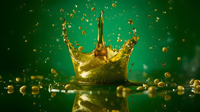 Oil splash on amla half with green backdrop high-resolution photo