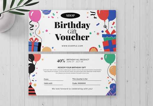 Birthday Discount Voucher Template