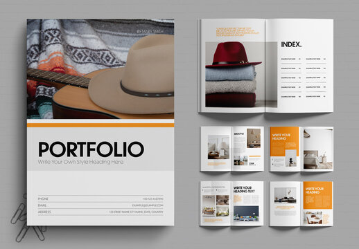 Minimal Portfolio Magazine Template with Interior Design