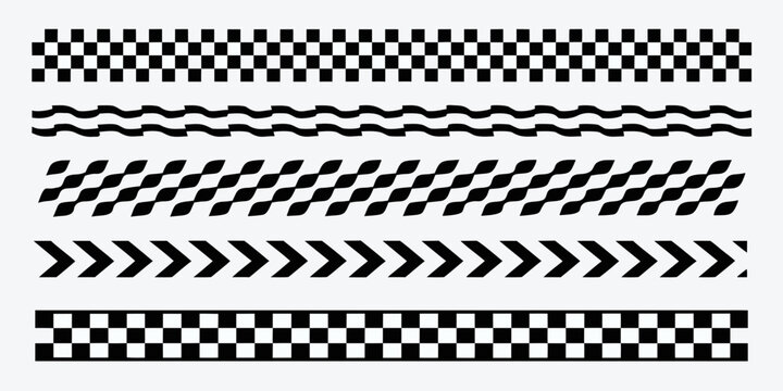 Black And White Pattern Collection On A Transparent Background