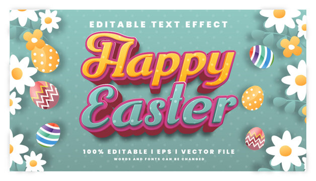 Editable happy easter text effects