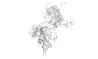 Naklejka premium Abstract swirl of gray smoke rising against a pure white background with abstract movement isolated translucent artistic atmosphere ethereal silhouette background creative gradient