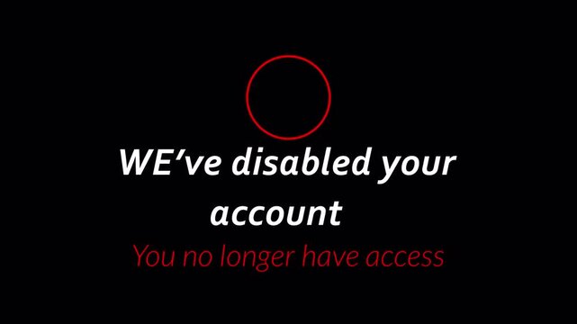 we 've disabled your account you no longer have access animation in 4k animation with alpha channel disabled account animation with screen 