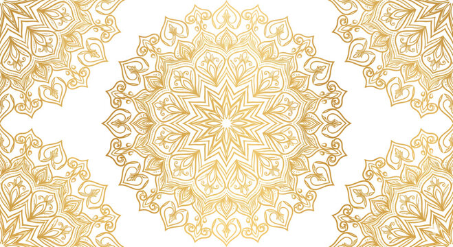 Intricate geometric gold mandala pattern