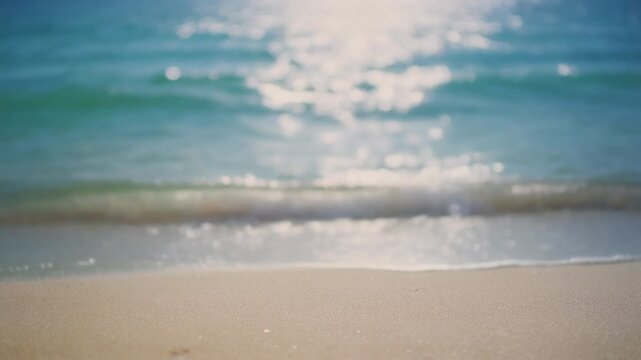 Peaceful Tropical Beach and Sparkling Ocean 4K Generative AI