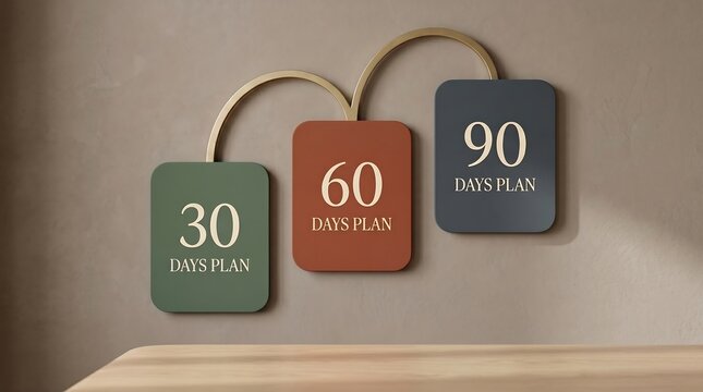 30 60 90 Days Plan Business Strategy Concept