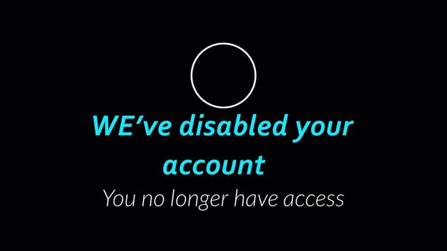 we 've disabled your account you no longer have access animation in 4k animation with alpha channel disabled account animation with screen 