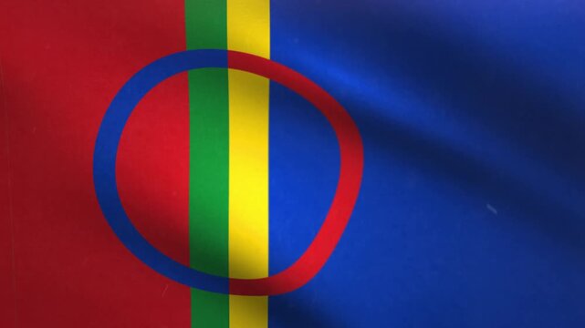 Waving S&aacute;mi Flag Seamless Loop Animation