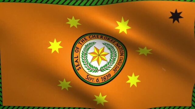 Waving Flag of the Cherokee Nation Seamless Loop Animation