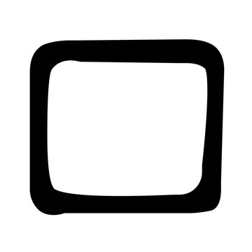 Hand drawn thick black square frame doodle