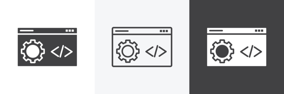 Web development icon set for web