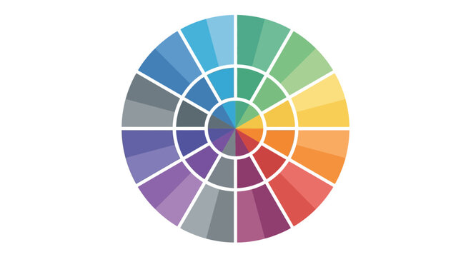 Color Wheel Palette with Vibrant Hues and Tones
