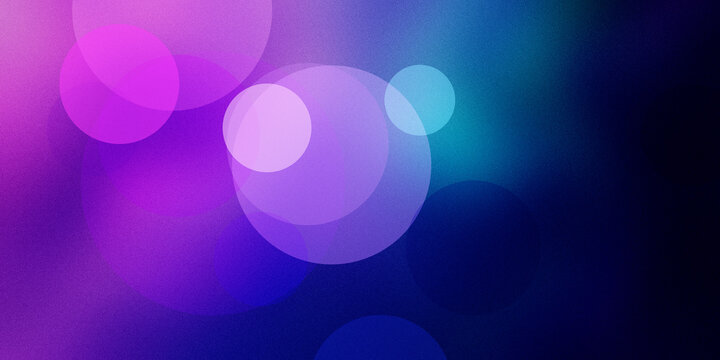 Abstract background with overlapping bokeh circles in vibrant pink purple and blue hues on dark gradient backdrop.