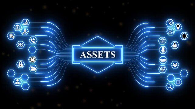 Financial analytics dashboard powered by Assets management interface with secure portfolio monitoring and advanced digital investment technology.4k animation video.