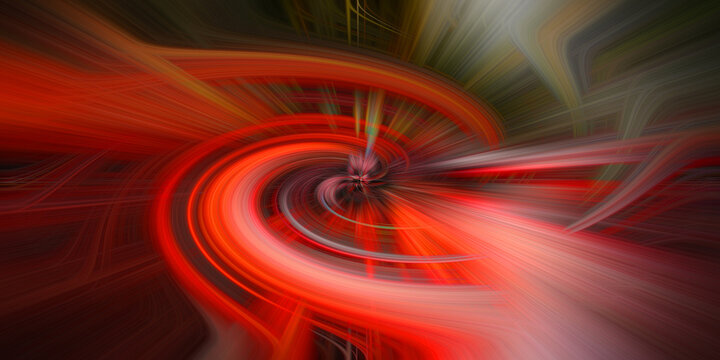 Abstract circular swirl motion with red and white light streaks creating dynamic energy vortex effect for futuristic wallpaper.