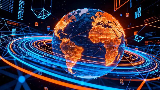 Digital globe with network connections
