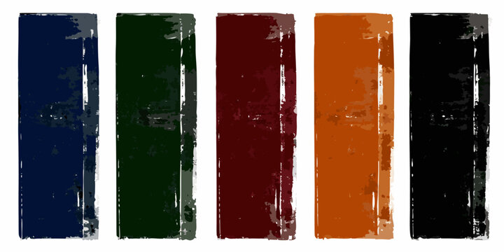 Five Vertical Rectangular Blocks With Distressed Texture Vector Illustration