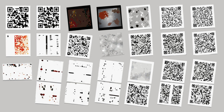 Collection Of Barcodes And Qr Codes Black And White Patterns