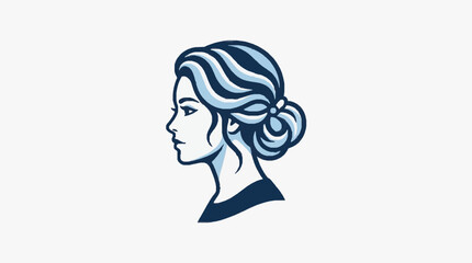 Minimalist black and white profile portrait illustration. © Berkah