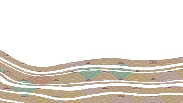Traditional Japanese Wave Pattern Ornament 4K