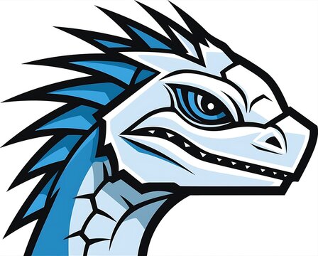 Sharp Spiked White Dragon Mascot