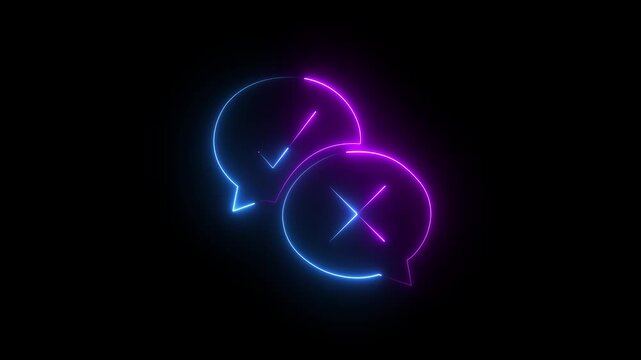 crosses in circle symbol of not Approved, bad Quality, motion graphic of not success or not confirmed status concept. 4k video