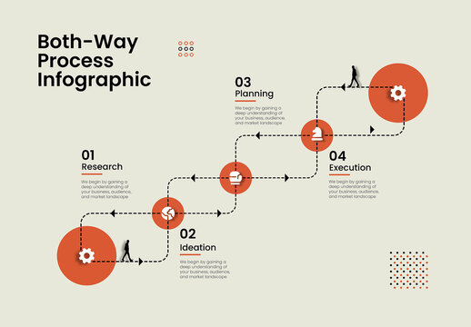 Minimal Two Way Process Timeline Infographic Template